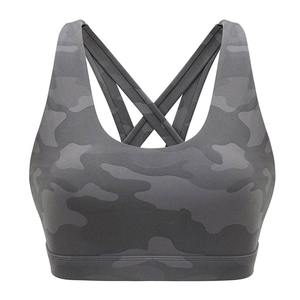 Soutien-gorge de sport personnalisé pour femme, taille haute, grandes tailles, motif uni sur le devant, impression par transfert thermique, en Spandex/Nylon respirant - Product Image 1
