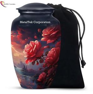 Urnas de Cremación Clásicas de Alta Demanda para Cenizas de Adultos con Bolsa de Terciopelo, Hermoso Diseño Floral, Precio de Mayoreo, Urnas Funerarias - Product Image 2