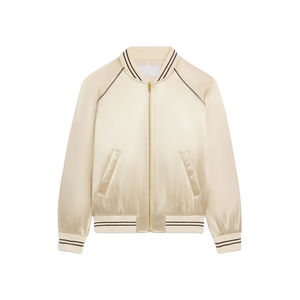 Chaqueta informal de vuelo con Cremallera de nailon de talla grande personalizada para hombre, ropa de calle para fitness, chaqueta bomber con logotipo bordado y características gruesas - Product Image 5