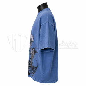 Camiseta Personalizada de Algodón Grueso con Estampado Gráfico, Estilo Oversize, Lavado Ácido, Fabricante de Ropa Urbana - Product Image 4