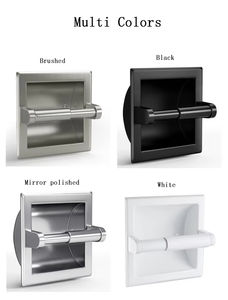 Porte-papier toilette encastré en acier inoxydable 304, nickel brossé, montage mural - Product Image 6