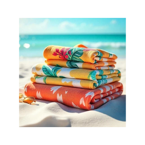 ผ้าขนหนูชายหาดได้รับการรับรองจาก Oeko Tex ผ้าคอตตอนปักลายสีดำมีพู่ผ้ากำมะหยี่นุ่มสบายดีไซน์แบบกำหนดเองได้รับการรับรองจาก100% - Product Image 5