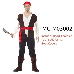 Costume de pirate pour homme adulte, Captain Jack Sparrow, pour Halloween, carnaval des Caraïbes, fête costumée, cosplay - Product Image 2