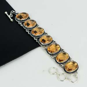 Pulsera hecha a mano de piedras preciosas de morganita, pulsera de joyería de plata de ley 925 para mujer, joyería Bohemia para regalos, regalo de aniversario - Product Image 2