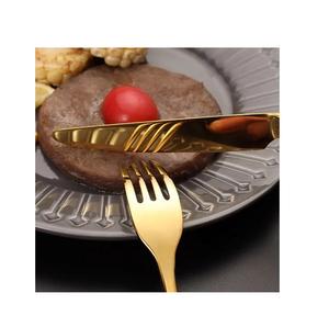 Cubiertos PVD dorados de lujo de acero inoxidable para boda, conjunto de cuchara y tenedor, pulido con espejo, seguro y saludable, gran oferta - Product Image 4