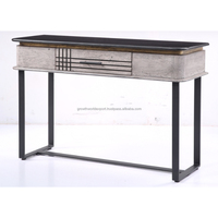 Table d'étude en bois de manguier avec dessus en marbre noir et console à 2 tiroirs Mobilier de bureau design de luxe du milieu du siècle Prix abordable