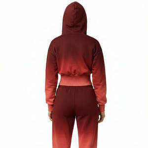 Sweat-shirts à capuche pour femmes en coton doux de qualité supérieure, taille large côtelée, épaules tombantes, pull-over élégant, prix de gros - Product Image 3