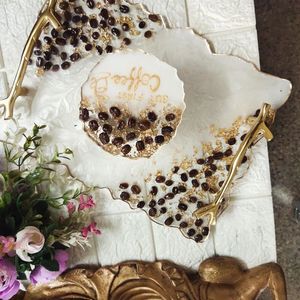 Bandeja de servicio de epoxi de resina hecha a mano ENHANCE, elementos esenciales de cocina únicos para el hogar, restaurante, Hotel, servicio decorativo Tra - Product Image 1