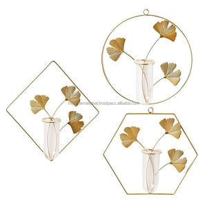 กรอบโลหะนอร์ดิกสีทองแจกันแก้วขนาดเล็กโปร่งใสตกแต่งบ้านทันสมัยแจกันโลหะตกแต่ง - Product Image 3