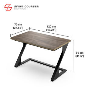 Table gigogne en bois en forme de Z sur mesure avec cadre métallique pour présentoir de vente au détail moderne - Product Image 2