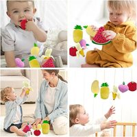 Meilleur jouet en peluche en laine Himalaya, 6 pièces, fruits, avec couineur, pour développer la motricité fine, éducatif, doux, pour jeu d'imitation, nourriture, nouveauté