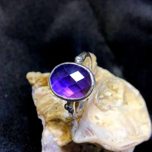 แหวนเงินแท้925แข็งสำหรับผู้หญิงเครื่องประดับแฟชั่นคริสเตียนพลอยอเมทิสต์แท้ - Product Image 3