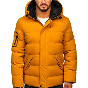 Manufacturer Custom Men's Warn Winter Shiny Quilted Puffer Jackets Windbreaker Padded Thick Black Hooded Bubble Padded Jackets - Product Image 1