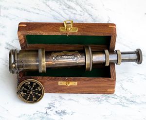 Telescopio de latón de trabajo personalizado grabado Spyglass pirata telescopio aniversario regalos regalo para marido recuerdo regalo - Product Image 4
