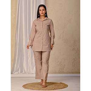 Conjunto Coordinado de Algodón Estampado Gris Barik Butti, Tallas XXS-XXL, Conjunto de 2 Piezas con Pantalones Cortos y Top - Product Image 3