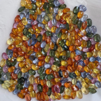 Saphirs naturels multicolores taille ovale, pierres précieuses en vrac, certifiés par un tiers, origine Rajasthan, tailles personnalisables pour