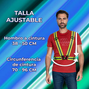 Gilet di Sicurezza Riflettente Regolabile con Logo Personalizzabile, Design Impermeabile e Fluorescente - Realizzato in Poliestere - Product Image 3