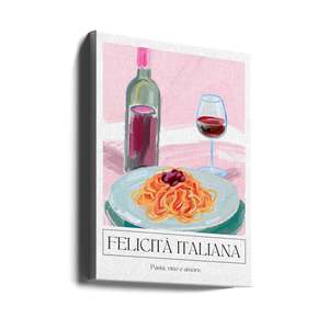 Felicit Italiana Pasta Wine and for Love Still Life, Impresión Artística de Ohkimiko, Disponible en Varios Tamaños, Hecha de Papel - Product Image 1