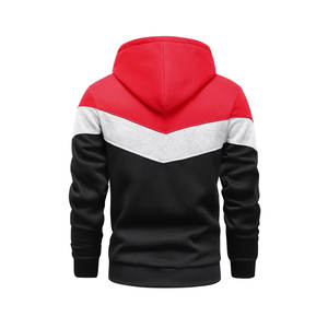 Sweats à capuche et sweatshirts surdimensionnés sport avec fermeture éclair en coton et polyester bicolore avec logo personnalisé pour hommes - Product Image 1