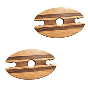 Boîte à vin ovale en bois d'acacia Tasse en verre en bois Holer Affichage de bouteille de vin Verres personnalisables pour les amateurs de vin du Vietnam - Product Image 2