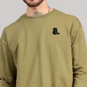 เสื้อยืดผู้ชายสไตล์สตรีทแวร์ ผ้าฝ้ายเนื้อหนา 220 กรัม สีพื้น แขนยาว ทรงวินเทจ ลำลอง ไซส์ใหญ่ ระบายอากาศ แห้งเร็ว - Product Image 4