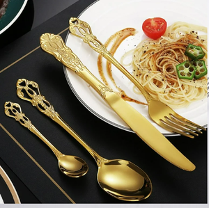 Hermoso juego de cubiertos de metal ecológico Diseño de cubiertos para eventos de boda Regalos de negocios Precio al por mayor-Incluye cuchillo Tenedor - Product Image 5