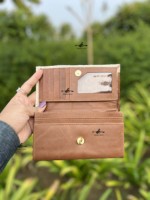 Dompet Kulit Sapi Asli Gaya Barat, Tas Selempang Kulit, Dompet Kulit Berbulu Coklat Gaya Barat, Hadiah