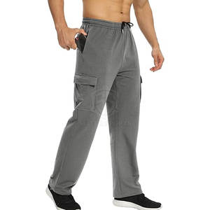 Pantalones de chándal para hombre, banda elástica de cintura media, tela de lona ligera de la mejor calidad para uso informal al aire libre, nuevo diseño recto - Product Image 1