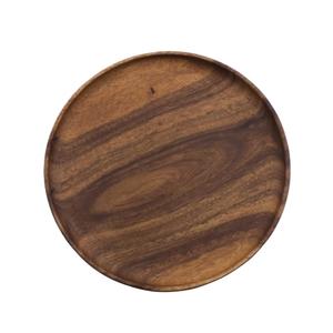 Assiette de chargeur de forme ronde en bois massif avec logo personnalisé assiettes de chargeur de nourriture en bois pour servir au mariage - Product Image 5