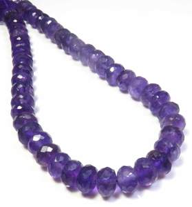 Perles en vrac Rondelle d'améthyste violette 10 "brin coupe à facettes 8.5-9mm gemmes brésiliennes naturelles de qualité supérieure 130 carats - Product Image 1