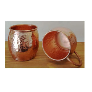 Tazas estándar de mula de Moscú para cerveza de jengibre Taza de cobre puro con mango de latón Moscow Mule del fabricante indio - Product Image 3