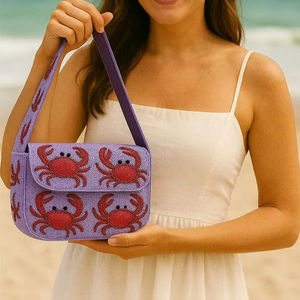 Abstract Geometric Handmade Beaded Swirl Pattern <b>Mini</b> Shoulder <b>Bag</b> Artisan Beadwork Handbag Women Boutique Fashion Purse - Product Image 1