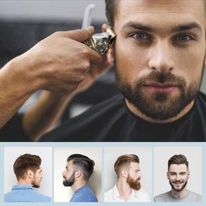 Kit de tondeuse à cheveux professionnelle sans fil rechargeable avec lame en acier inoxydable, tondeuse à barbe et bords ajustables à zéro espacement - Product Image 6