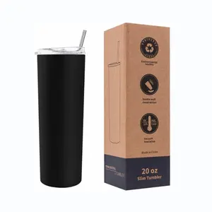 Kustom Dicetak Ramah Lingkungan Cangkir Botol Air Kurus Sublimasi Anggur Stainless Steel Tumbler Kotak Kemasan dengan Jendela