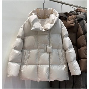 Parka gruesa y cálida a la moda para mujer, Abrigo acolchado holgado de gran tamaño con cuello levantado, chaqueta de plumón de pato blanco de invierno estampada 2024 - Product Image 6