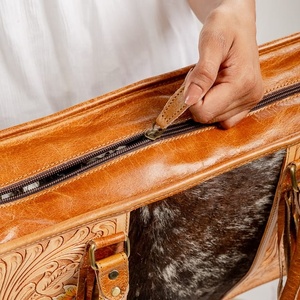 Hand Tool Leather Tote Bag Stylish Genuine Leather <b>Purse</b> Women Multi Use Fashionable Embossed Floral Bohemian Customizable Size - Product Image 4