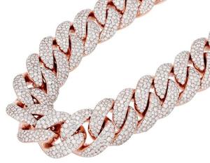 สร้อยคิวบาลิงค์ชุบทองคำขาว 10K ประดับเพชรเลี้ยงในห้องปฏิบัติการ สไตล์ฮิปฮอป สำหรับผู้ชาย แฟชั่นไลฟ์สไตล์ - Product Image 1