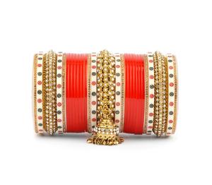 Juego de Brazaletes Nupciales, Chura Kundan, Diseño Exclusivo de Moda, Brazaletes de Boda, Última Joyería 2023 para Mujer - Product Image 5