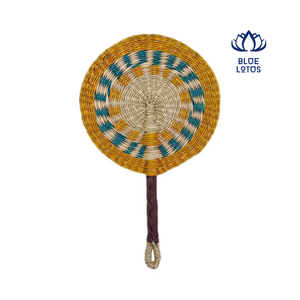 Wholesale Handmade Seagrass Palm Hand Fan Sustainable Natural Craft Fan for Summer Use - Product Image 1