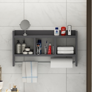 Nuevo estante de pared Elegance R001 ASYA, estante colgante de madera antracita, estantes de almacenamiento de pared, muebles de lujo para sala de estar de 3 niveles para el hogar - Product Image 2