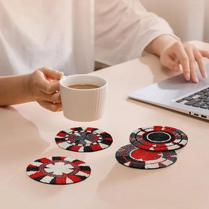 Handcrafted Round Beaded <b>Table</b> <b>Coaster</b> for Dining <b>Table</b> Wedding Christmas Decoration Family Gathering Parties - Product Image 5