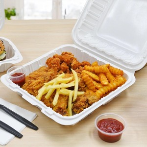 Biocean ภาชนะบรรจุฝาปิดพลาสติก3ช่องเข้าไมโครเวฟได้9 "x 9" 150/กล่อง - Product Image 6