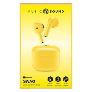 ไมโครโฟนบลูทูธ หูฟังเพลง MUSIC SOUND Swag Tws สีเหลือง BTMSTWSSWAGY - Product Image 2