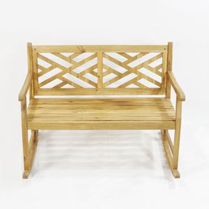 Banco de Jardín de Madera Comehome para 2 Personas, Silla de Patio con Respaldo Cruzado, Color Marrón - Product Image 2