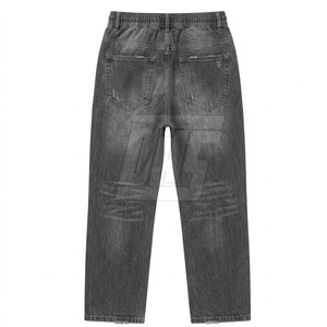 Pantalon déchiré délavé pour homme, coupe décontractée, coton, style streetwear, bas de tenue tendance - Product Image 2