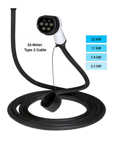 Type 2 EV Charger Black 15m 22kW 32A 3 Phase Fast <b>Charging</b> <b>Cable</b> for Electric Vehicles - Product Image 1