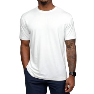 Camiseta de rendimiento para hombre, camiseta atlética de secado rápido para gimnasio, correr, deportes, Fitness, entrenamientos al aire libre, transpirable, longitud corta, en blanco - Product Image 1