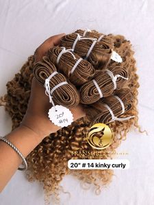 Qualité supérieure Vison cambodgien Temple indien Vierge 20 ''Couleur #14 Kinky Curly Colored Bundles Extension Fournisseur donneur unique - Product Image 5