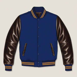 Chaqueta universitaria de béisbol para hombre, chaqueta ajustada a prueba de viento con logotipo personalizado, precio al por mayor, ropa informal, estilo Letterman - Product Image 2