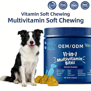 OEM/ODM Masticables Blandos Multivitamínicos 11 en 1 <span class=keywords><strong>para</strong></span> <span class=keywords><strong>Perros</strong></span> y Gatos con Glucosamina, Probióticos y Aceite de Pescado <span class=keywords><strong>para</strong></span> la Salud Articular, Absorción Rápida - Product Image 1